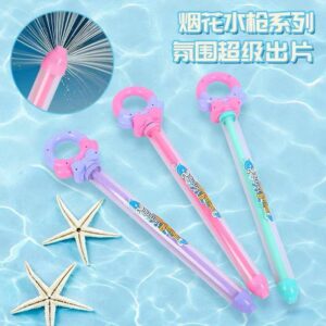 Multi‑Jet Firework Style Water Gun, Cute Ring‑Handle Pull Water Blaster for Summer Party